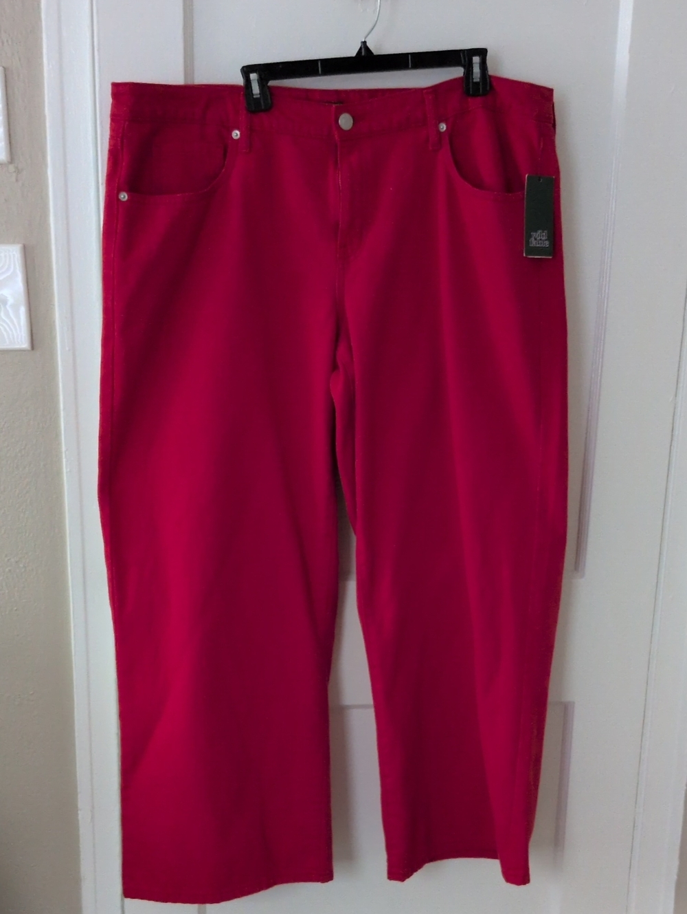 NWT Wild Fable Red Cotton Low Rise Baggy Jeans (Would Fit Sz 18-20)